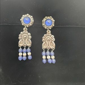 Sterling Silver & Royal Blue Earrings